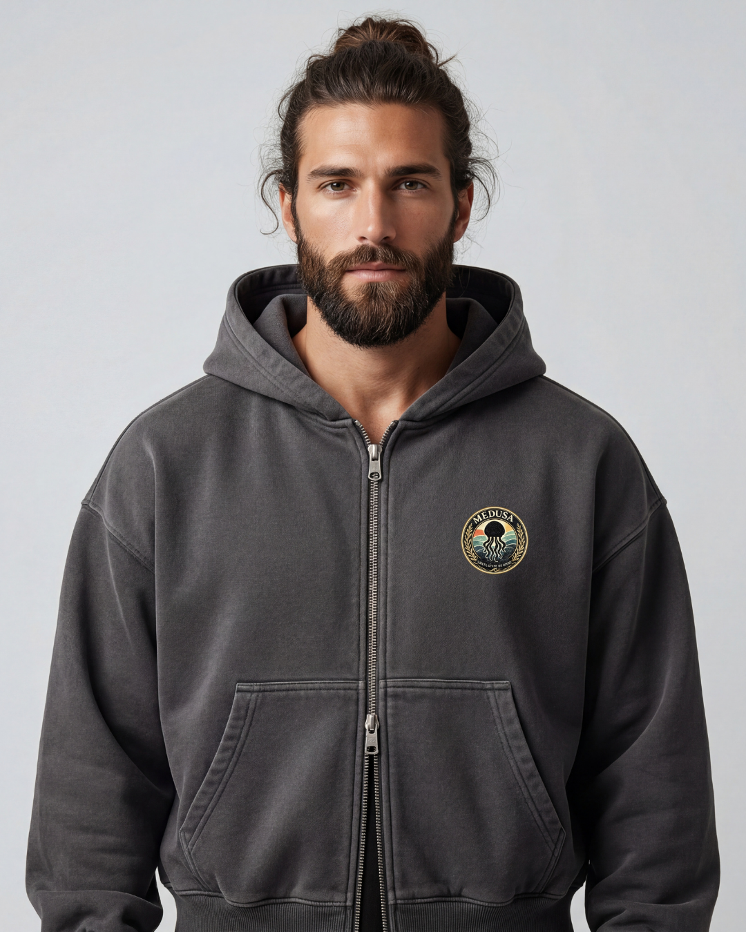 ZIPPER HOODIE COSTA STATE OF MIND CHARCOAL