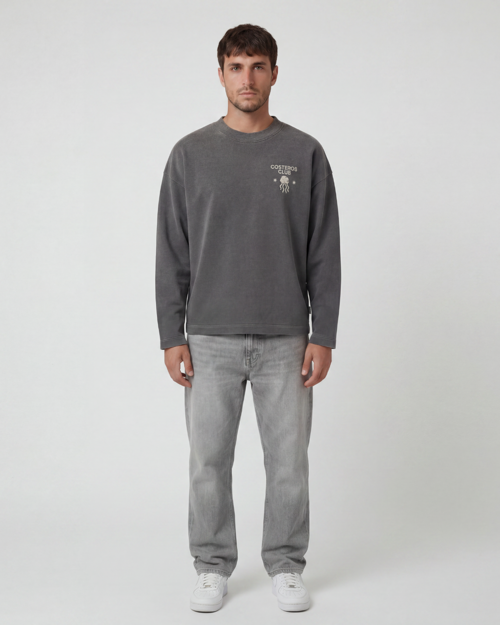 CREWNECK OCEAN MINDED CITY ROOTED CHARCOAL