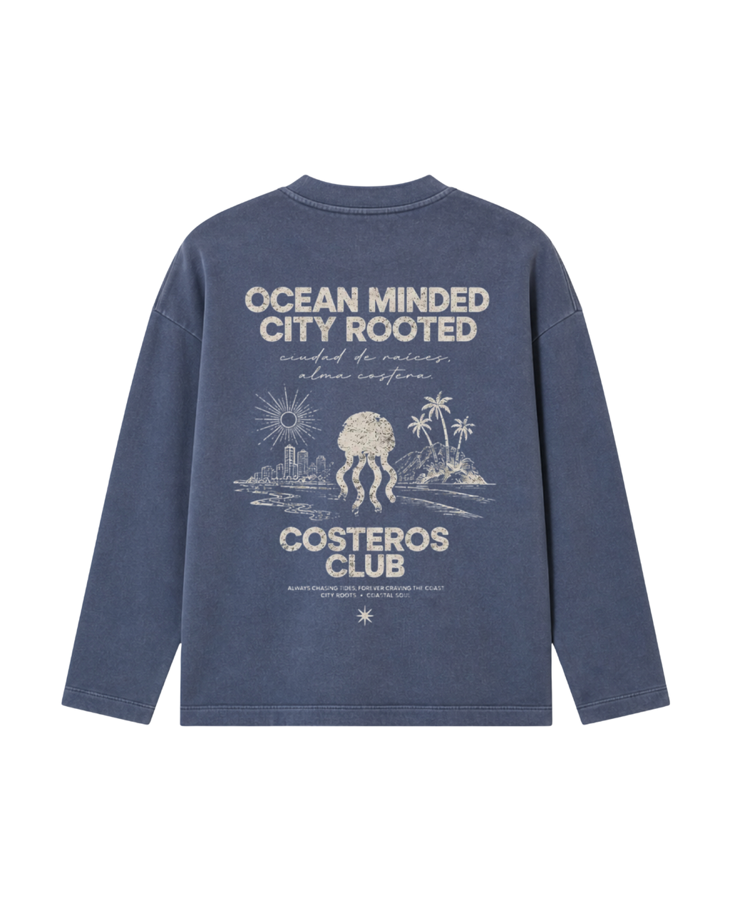 CREWNECK OCEAN MINDED CITY ROOTED MARINO
