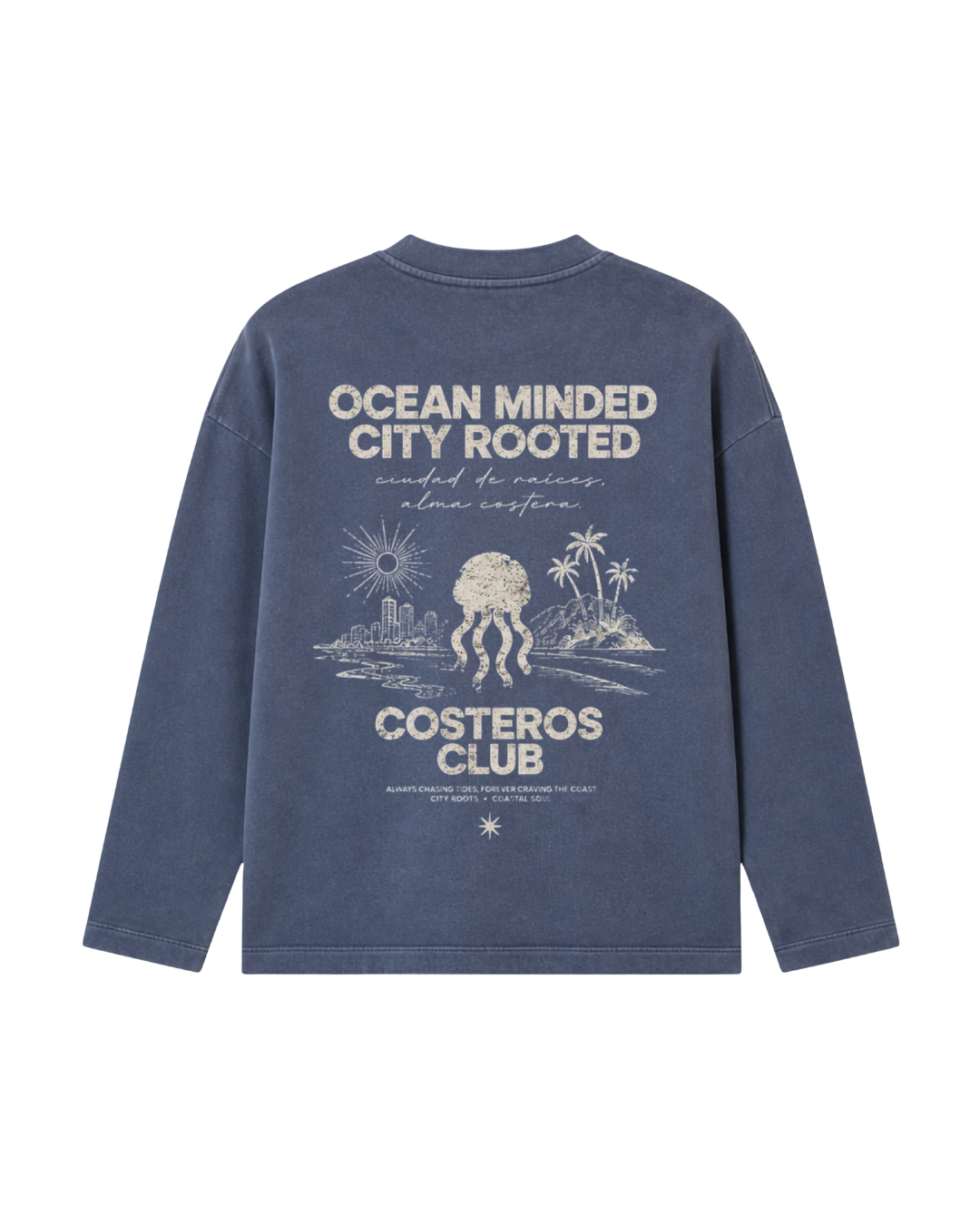 CREWNECK OCEAN MINDED CITY ROOTED MARINO