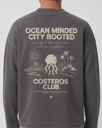 CREWNECK OCEAN MINDED CITY ROOTED CHARCOAL
