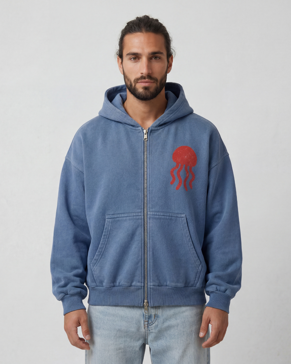 ZIPPER HOODIE LOGO MB AZUL