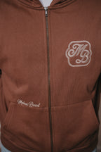 ZIP HOODIE ¨BORN TO BE AWESOME¨ MARRÓN
