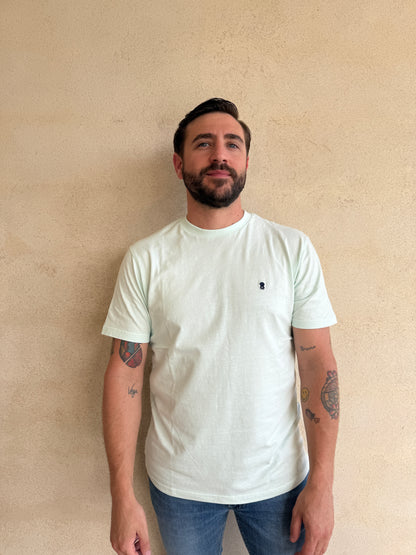 PACK DE DOS CAMISETAS CORAL Y AGUA MARINA CON LOGO MEDUSA BORDADO