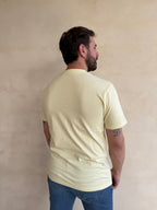 CAMISETA  DOBLE CREMA CON CUELLO REDONDO Y BORDADO MEDUSA